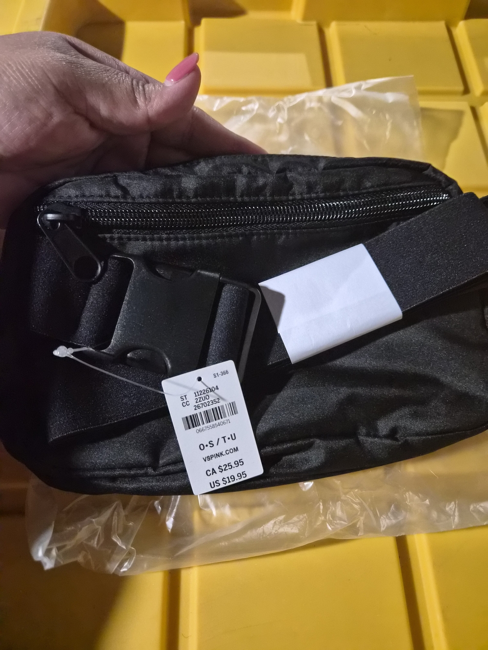 PINK Victoria's Secret Black Belt Bag